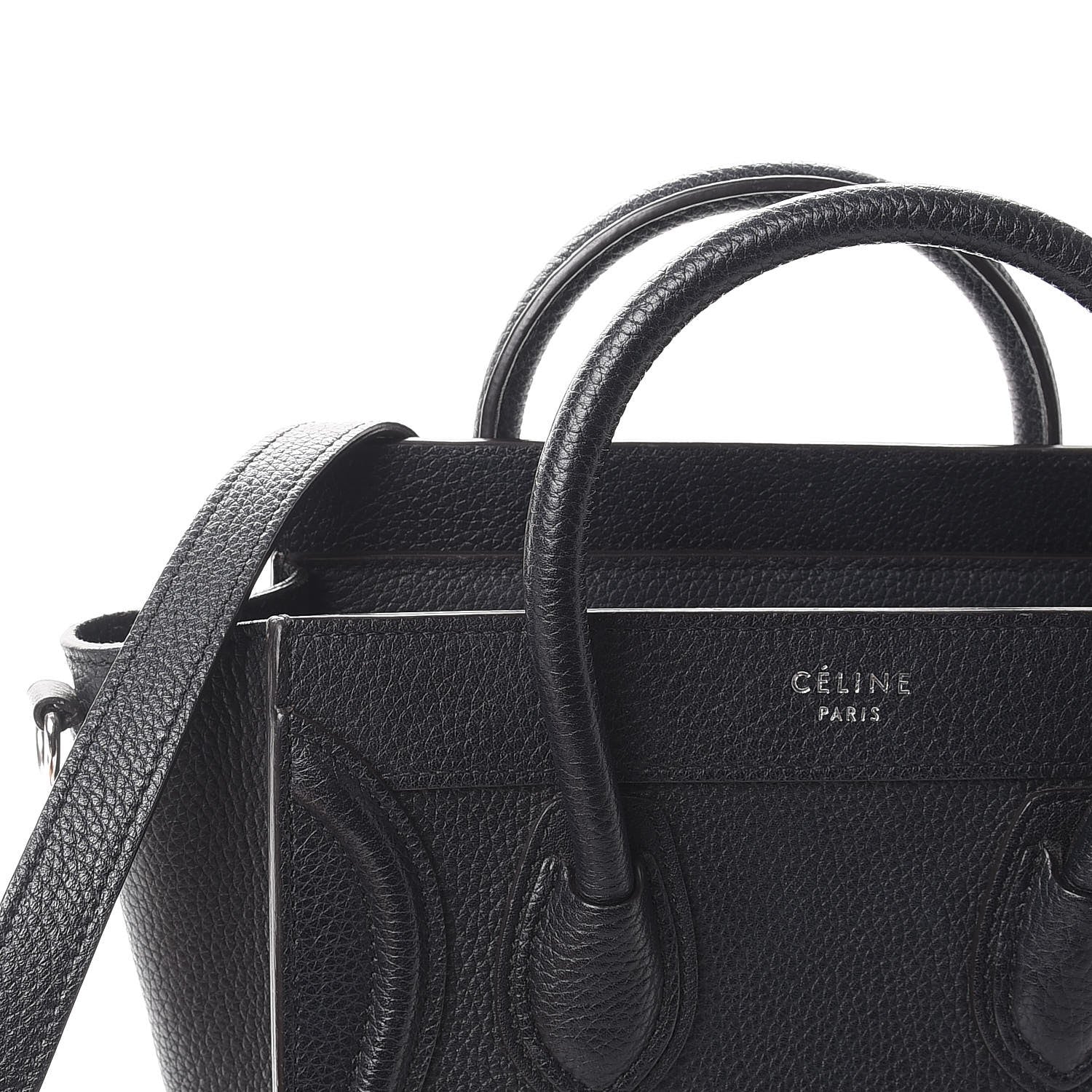Celine Drummed Calfskin Nano Luggage Black 12 of 17