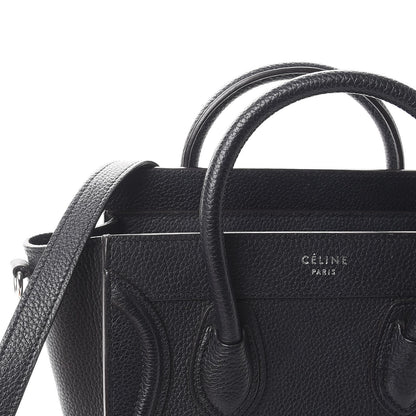 Celine Drummed Calfskin Nano Luggage Black 12 of 17