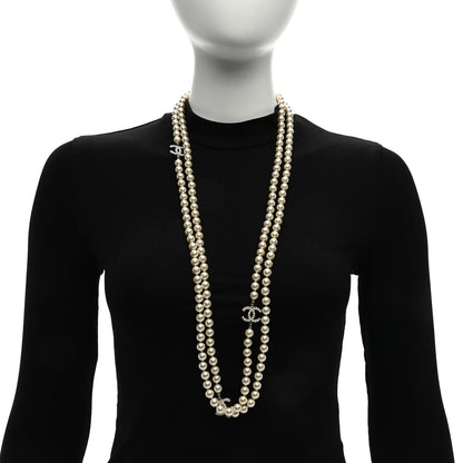 Chanel Pearl Multistrand CC Long Necklace Pearly White 2 of 4