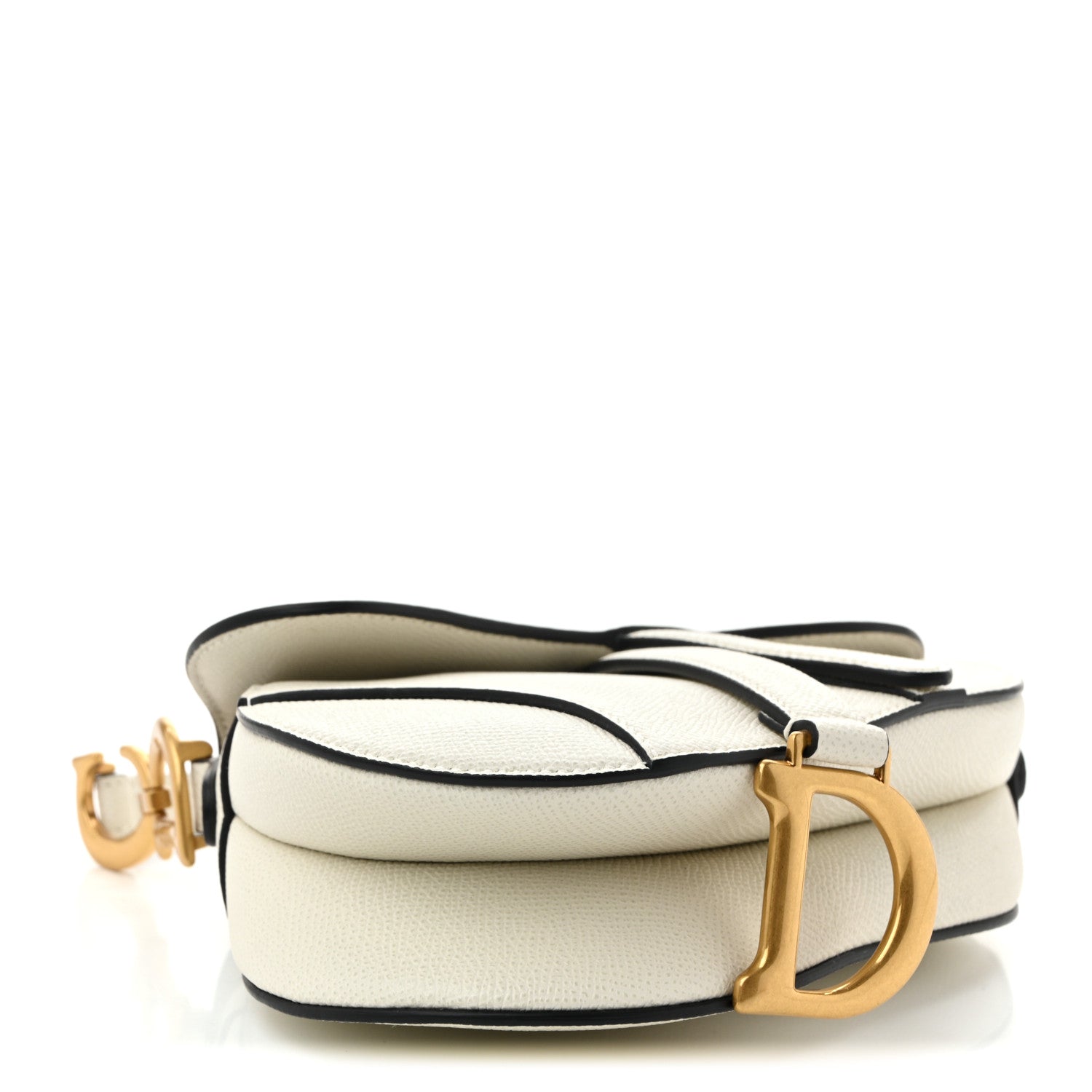 Christian Dior Grained Calfskin Mini Saddle Bag White 4 of 10