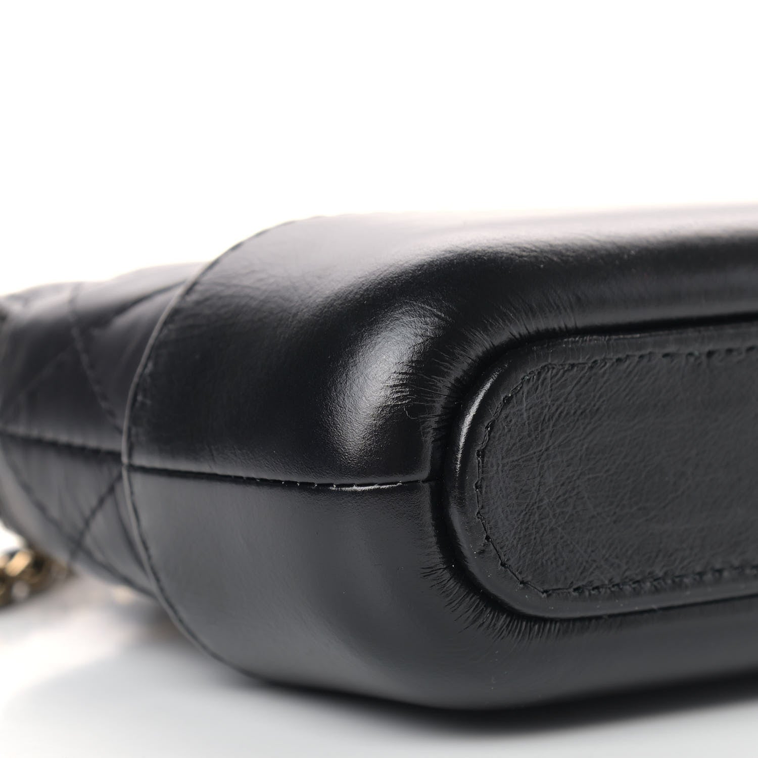 Chanel Aged Calfskin Quilted Small Gabrielle Clutch With Chain Black 9 of 10