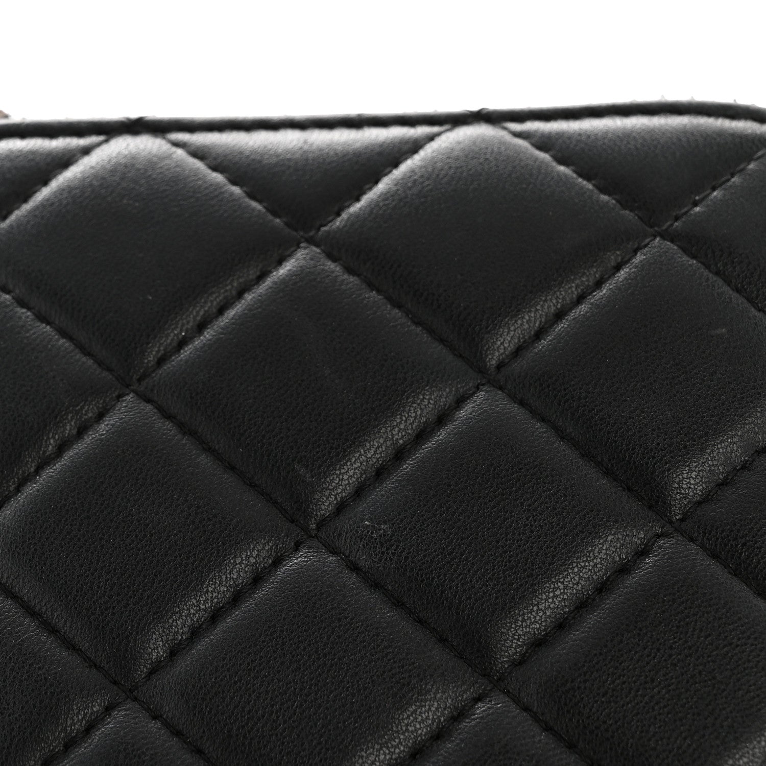Chanel Lambskin Quilted Large Gusset Zip Around Wallet Black 11 of 12