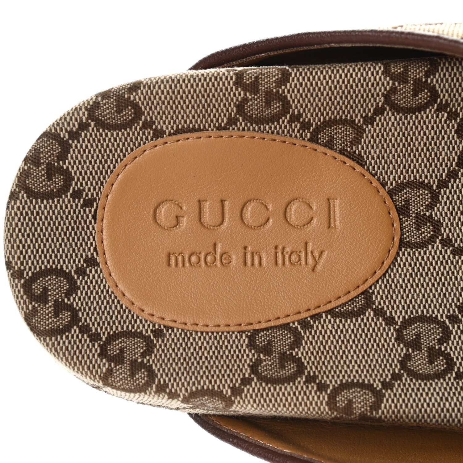 Gucci GG Monogram Lavaredo Eco Fabric Mens Slide Sandals With Straps 6 Beige Ebony Light Brown 6 of 8