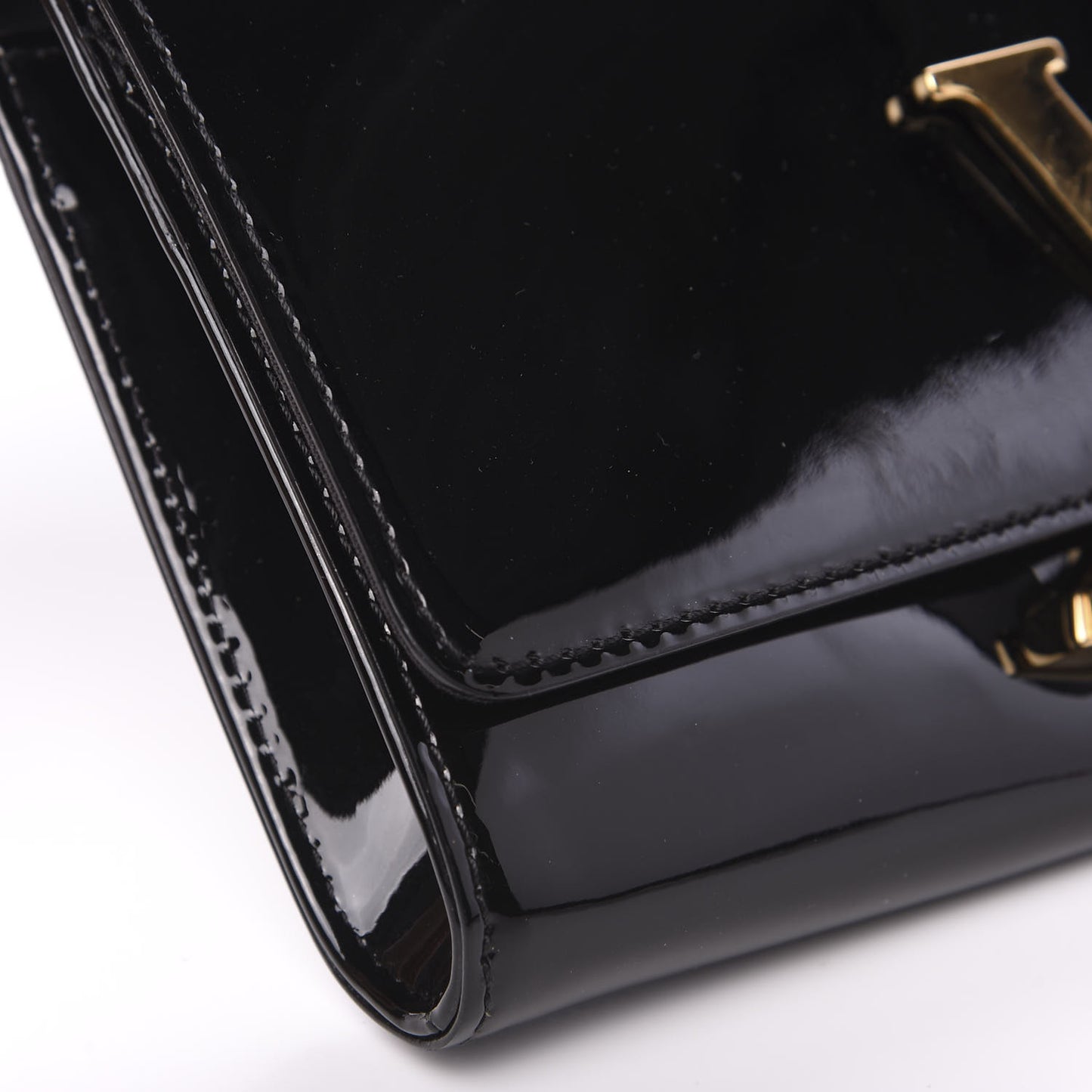 Patent Louise Clutch Black