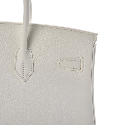 Hermes Taurillon Clemence Birkin 35 White 34 of 37