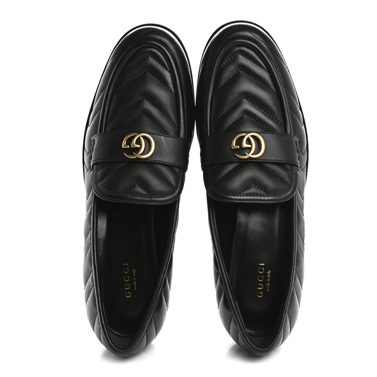 Nappa Matelasse Double G Marmont Loafers 41 Black