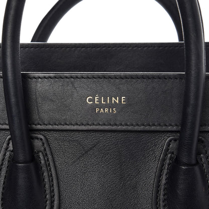 Celine Smooth Calfskin Nano Luggage Black 6 of 10