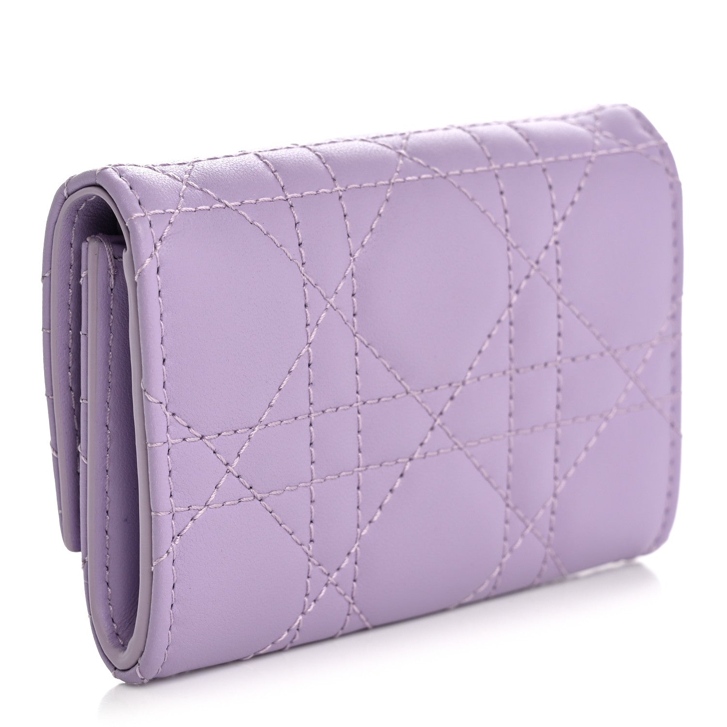 Christian Dior Lambskin Cannage Miss Dior Glycine Wallet Purple 3 of 8
