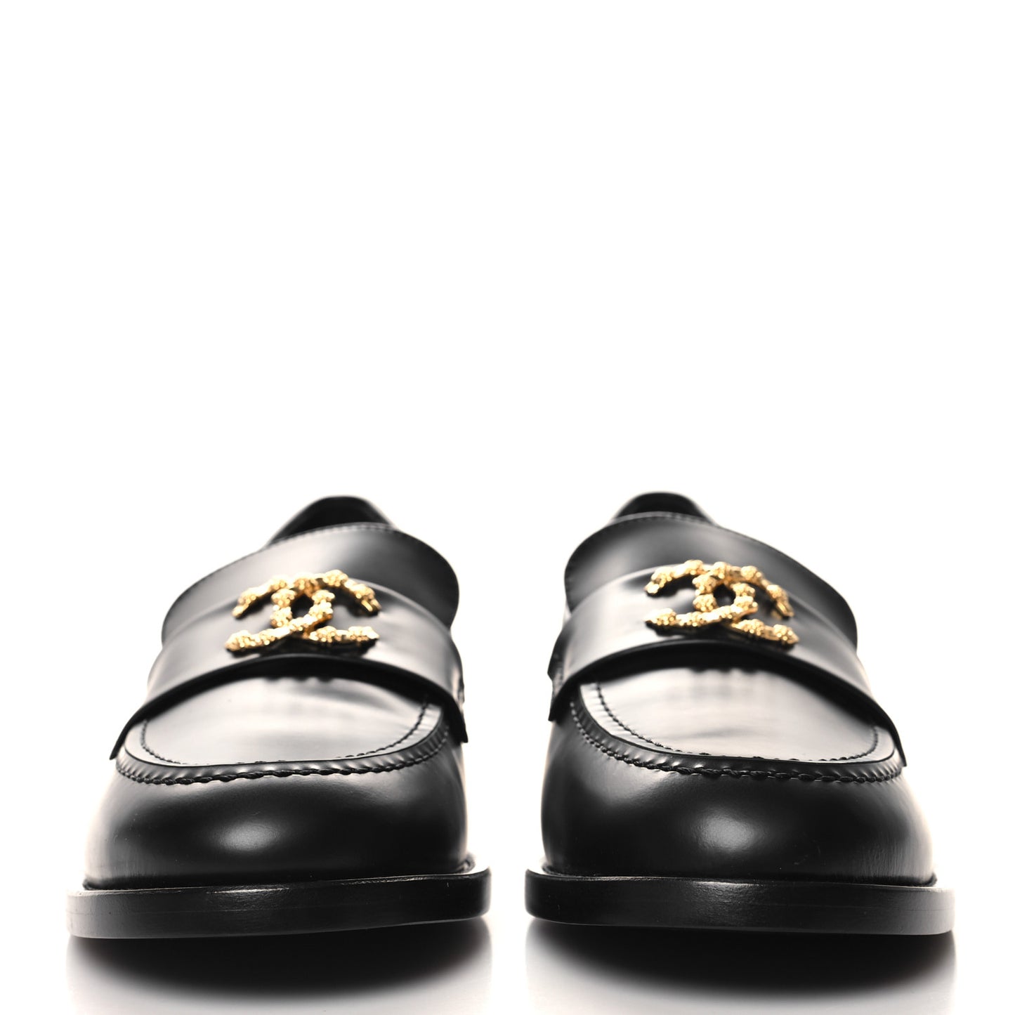 Calfskin Camellia CC Loafers 40 Black