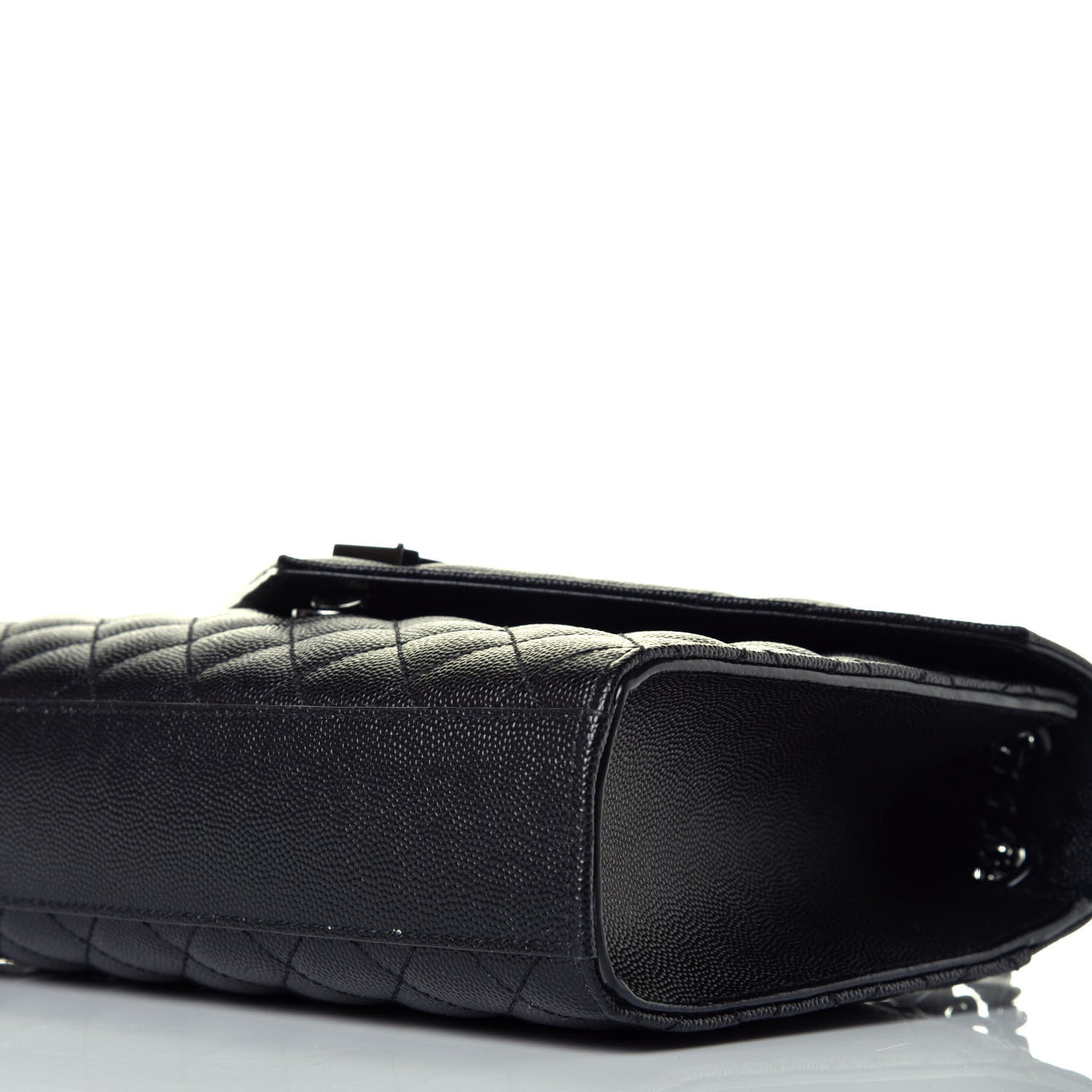 Saint Laurent Grain De Poudre Textured Mixed Matelasse Triquilt Medium Monogram Satchel Black 8 of 8