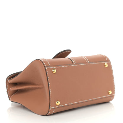 Delvaux Grained Rodeo Calfskin Surpique Mini Brillant Satchel Vegetal Ivory 4 of 10