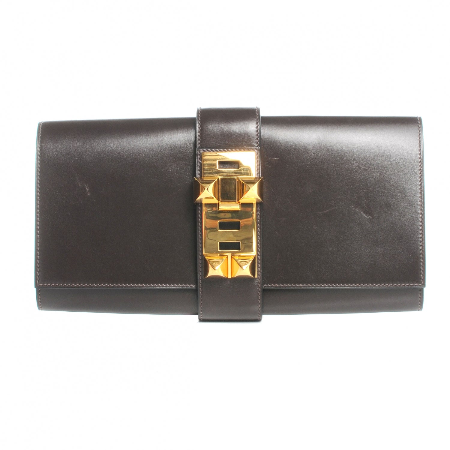 Hermes Box Medor 29 Clutch Chocolate 1 of 7