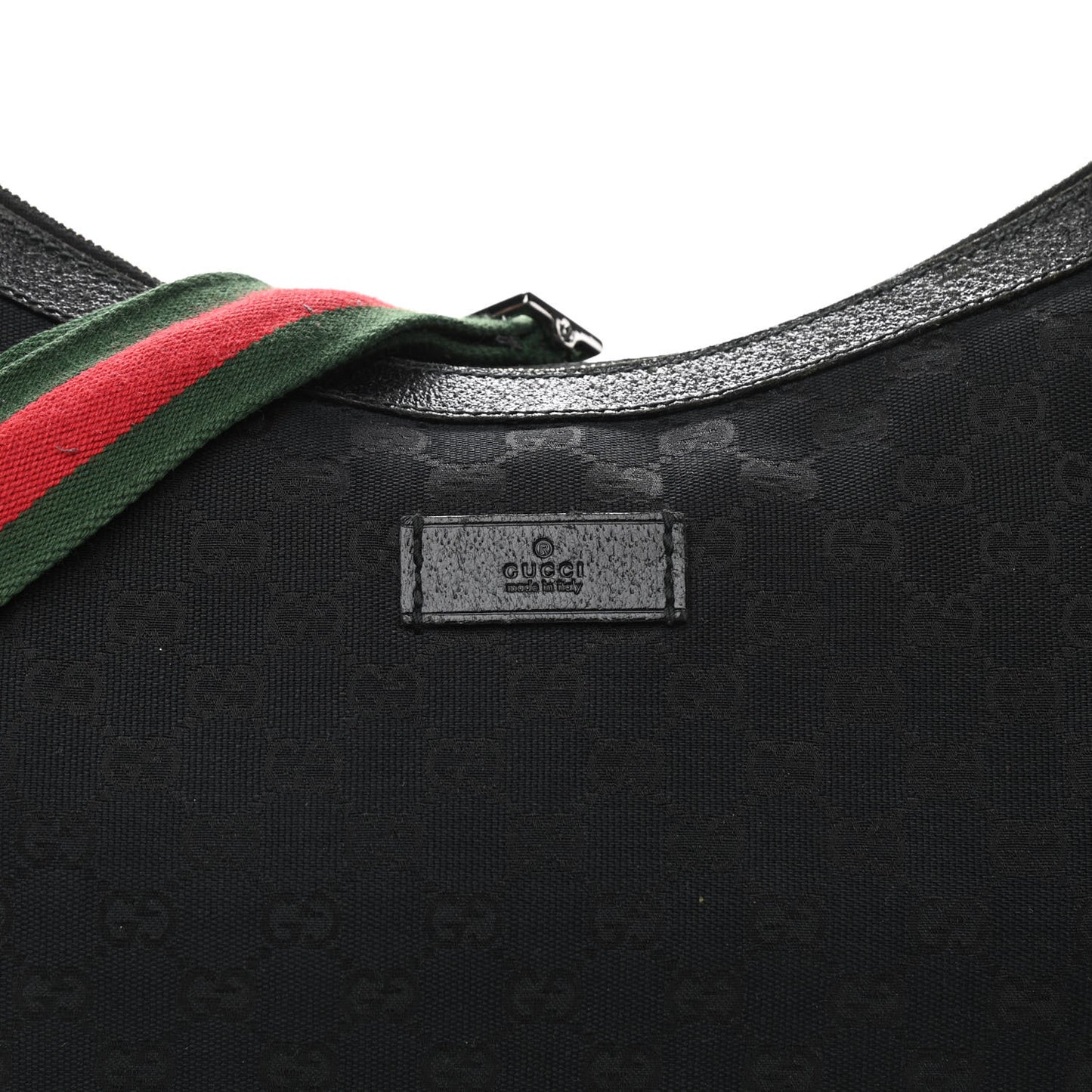 Monogram Web Medium Half Moon Hobo Black