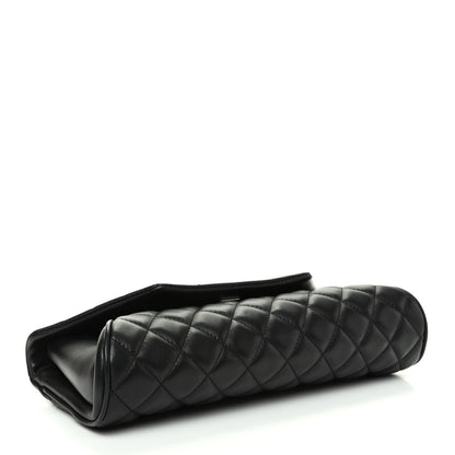 Chanel Lambskin Quilted Fold Up Again Clutch Black 4 of 7