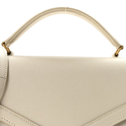 Saint Laurent Grain de Poudre Medium Classic Monogram Cassandra Top Handle Crema Soft Rouge Legion 7 of 9