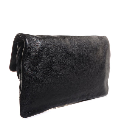 Balenciaga Chevre Metallic Edge Classic Silver Hardware Envelope Clutch Black 3 of 9
