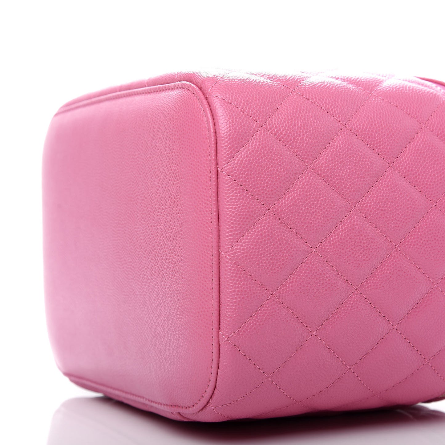 Caviar Quilted Large Vanity Pouch Pink