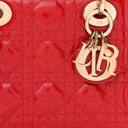 Christian Dior Patent Cannage Mini Lady Dior Red 8 of 12