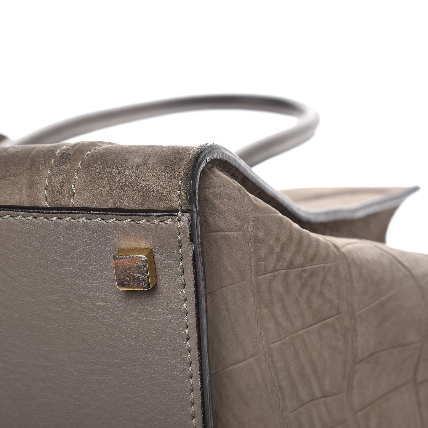 Crocodile Embossed Nubuck Medium Phantom Luggage Grey