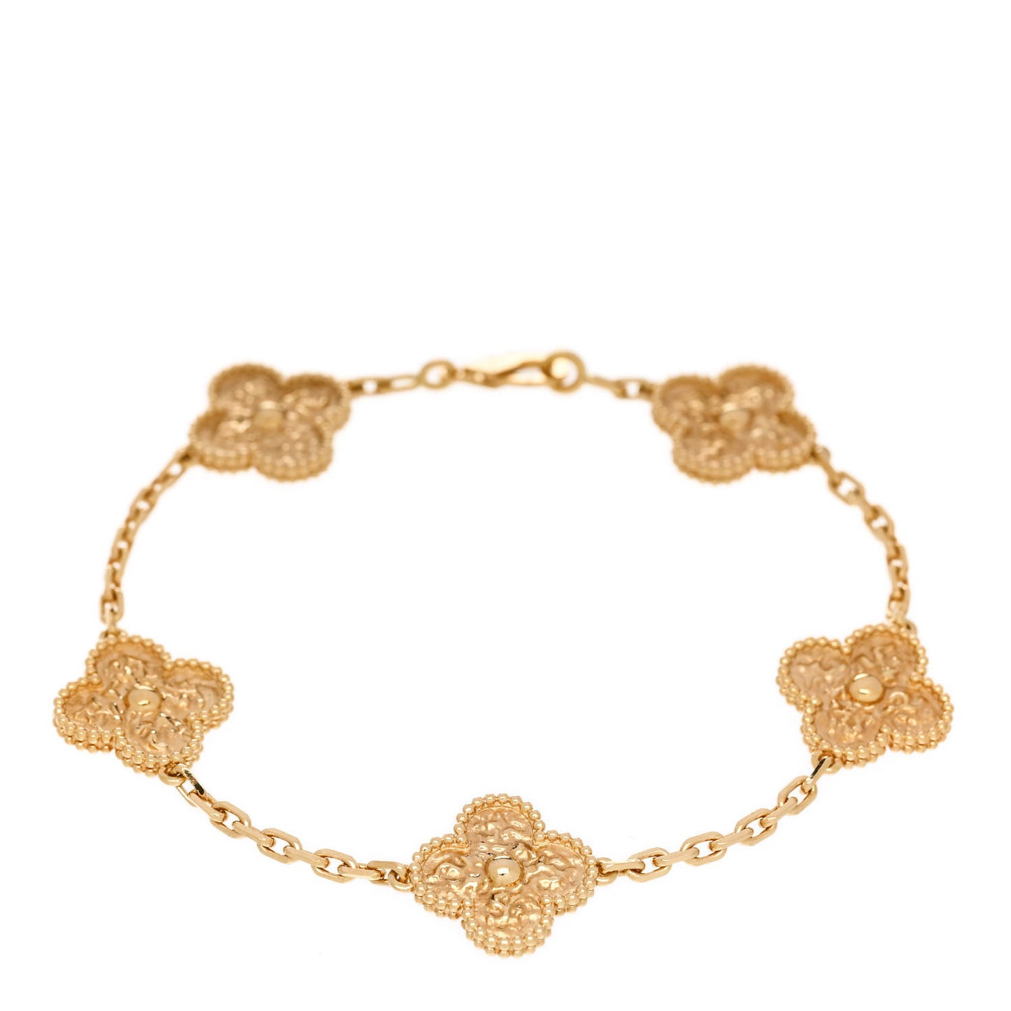 18K Yellow Gold 5 Motifs Vintage Alhambra Bracelet