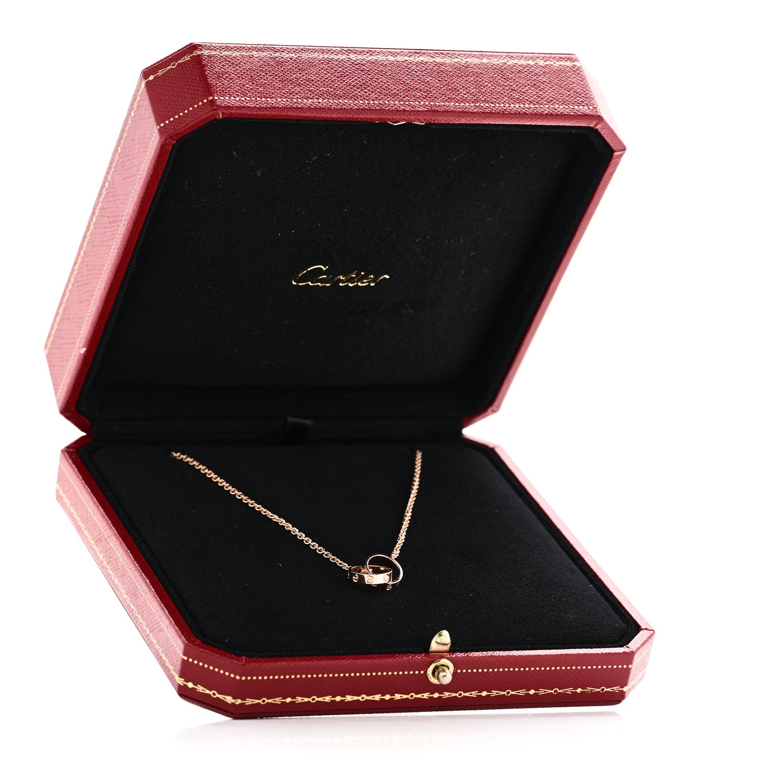 Cartier 18K Pink Gold Interlocking LOVE Necklace 6 of 6