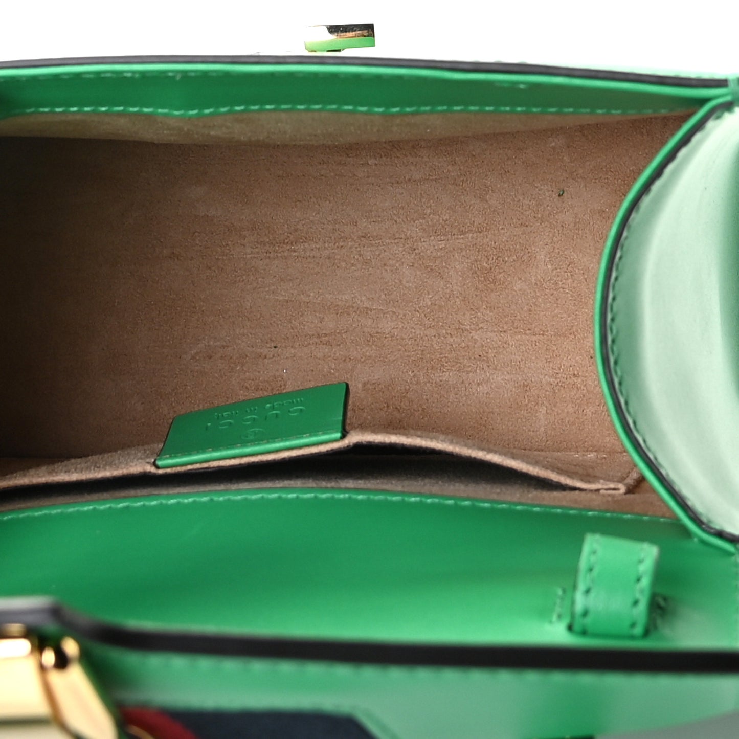 Vitello Fontanella Web Mini Sylvie Top Handle Bag Synthetic Green Garden