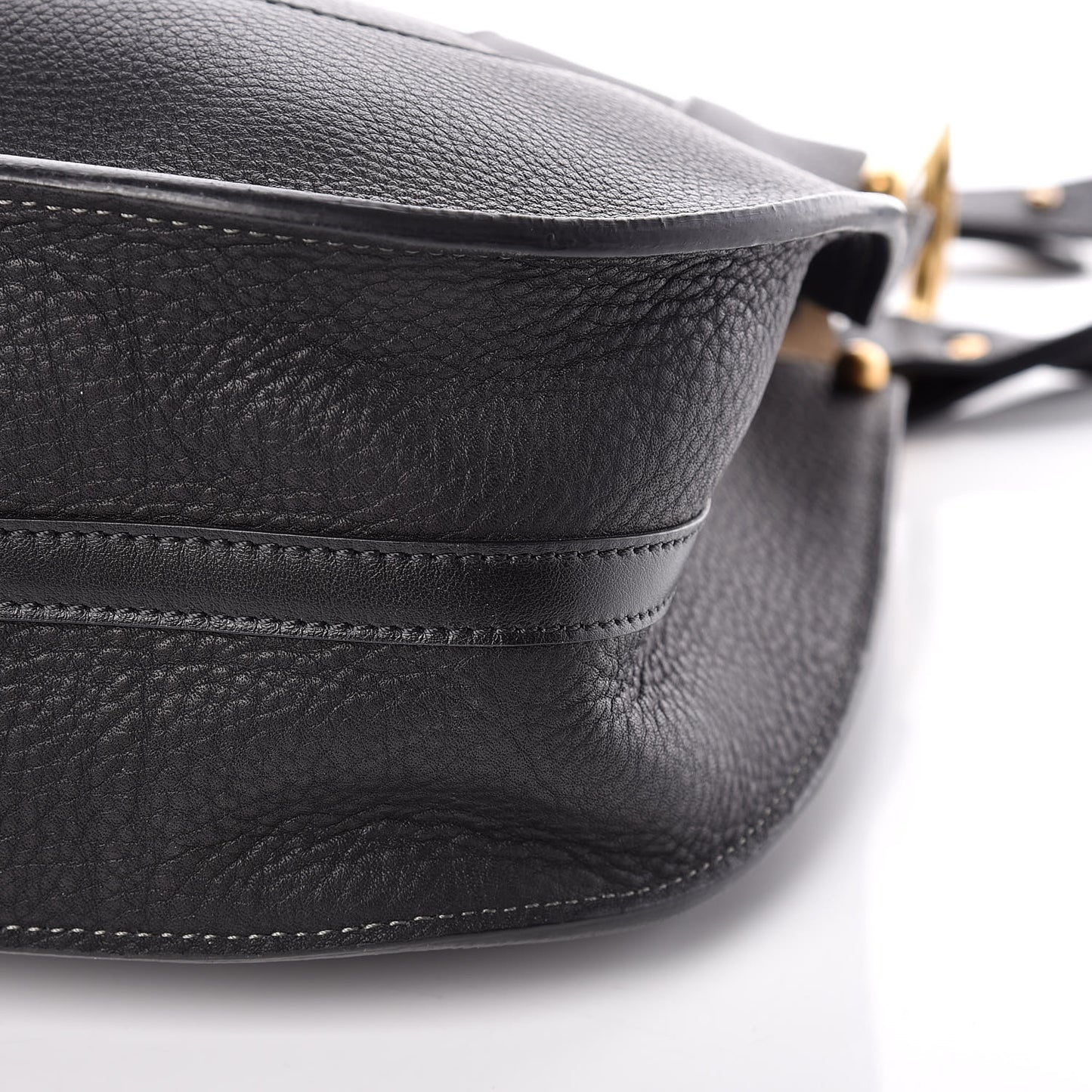 Grained Calfskin Small Hayley Hobo Black