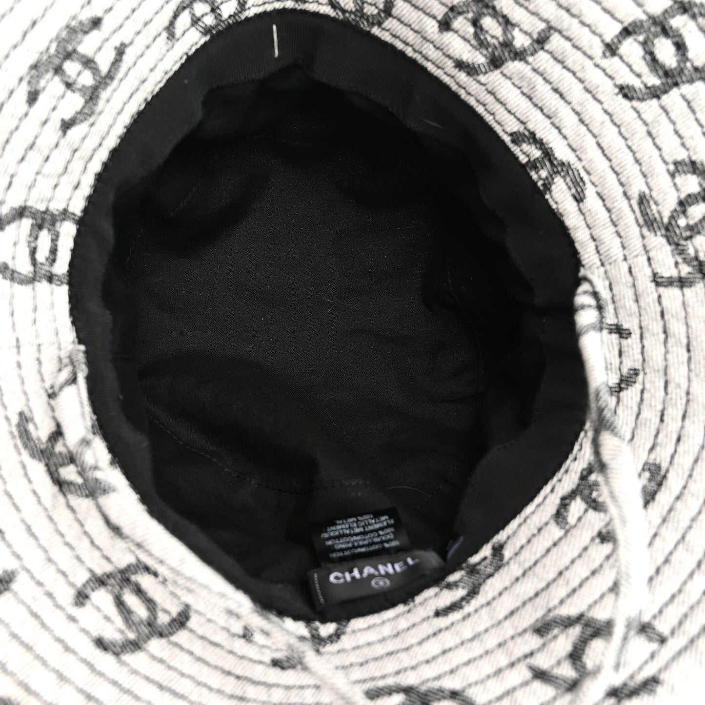 Denim CC Bucket Hat S White Black