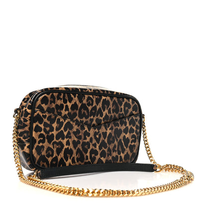 Saint Laurent Calfskin Heart Leopard Print Monogram Mini Lou Camera Bag Toffee 3 of 9