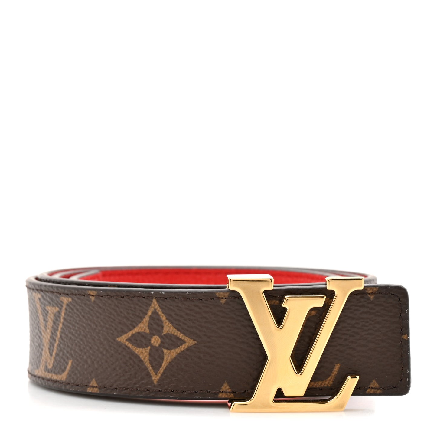 Monogram 30mm LV Initiales Reversible Belt 90 36 Coquelicot