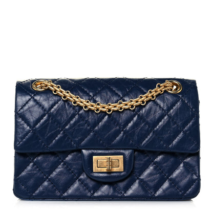Chanel Aged Calfskin Quilted 2.55 Reissue Mini Flap Navy 1 of 12