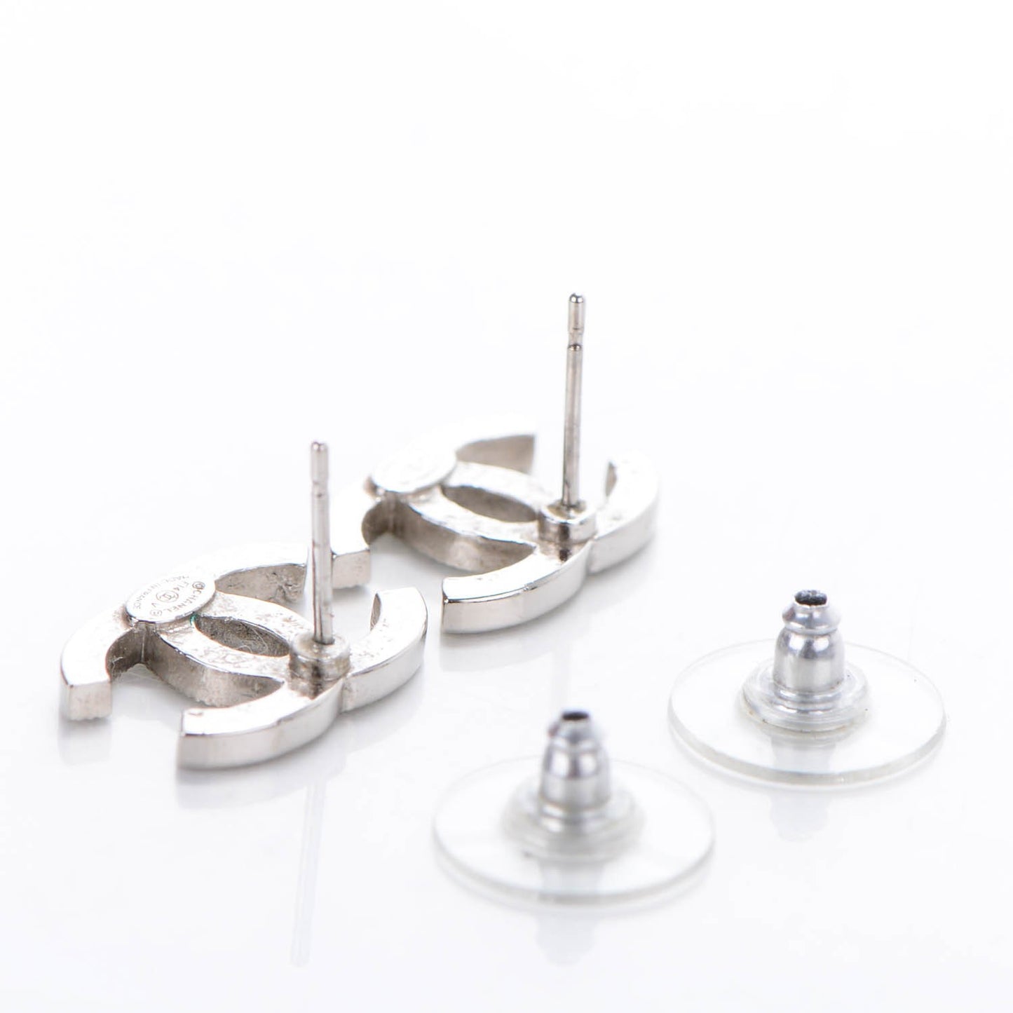 Crystal CC Earrings Silver