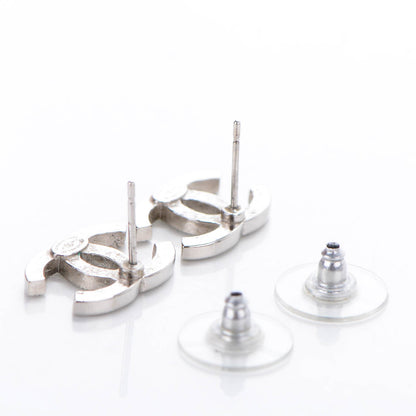 Chanel Crystal CC Earrings Silver 3 of 5
