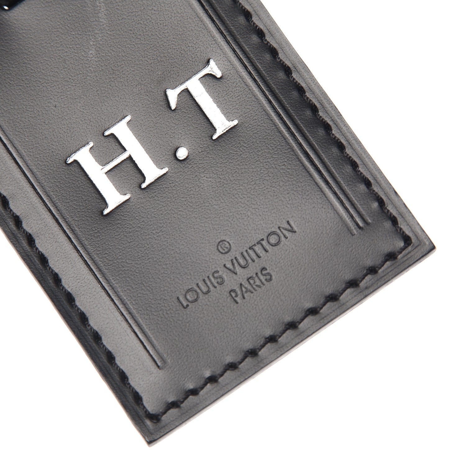 Louis Vuitton Calfskin Luggage Tag Black 3 of 3