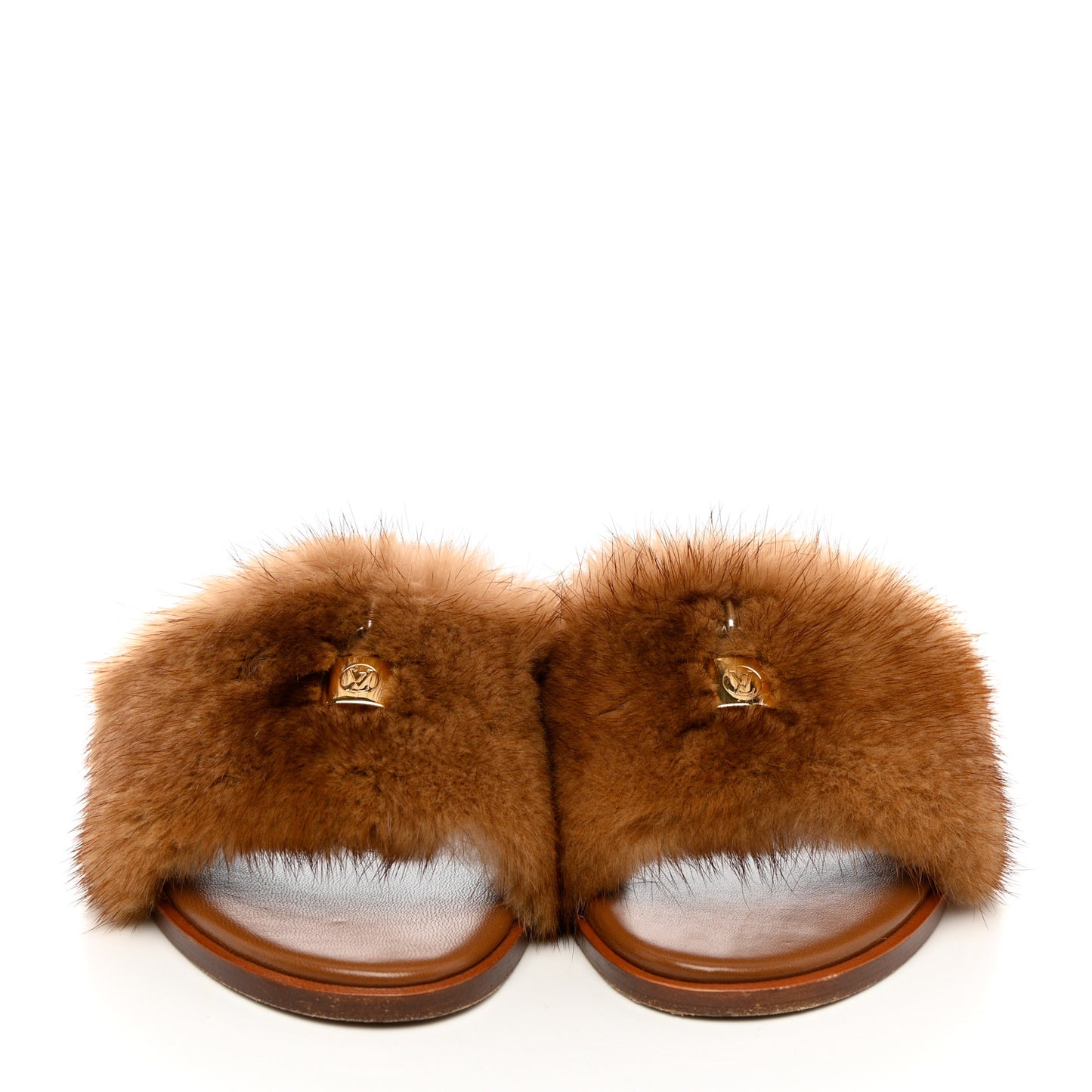 Mink Fur Lock It Flat Mule 40 Beige