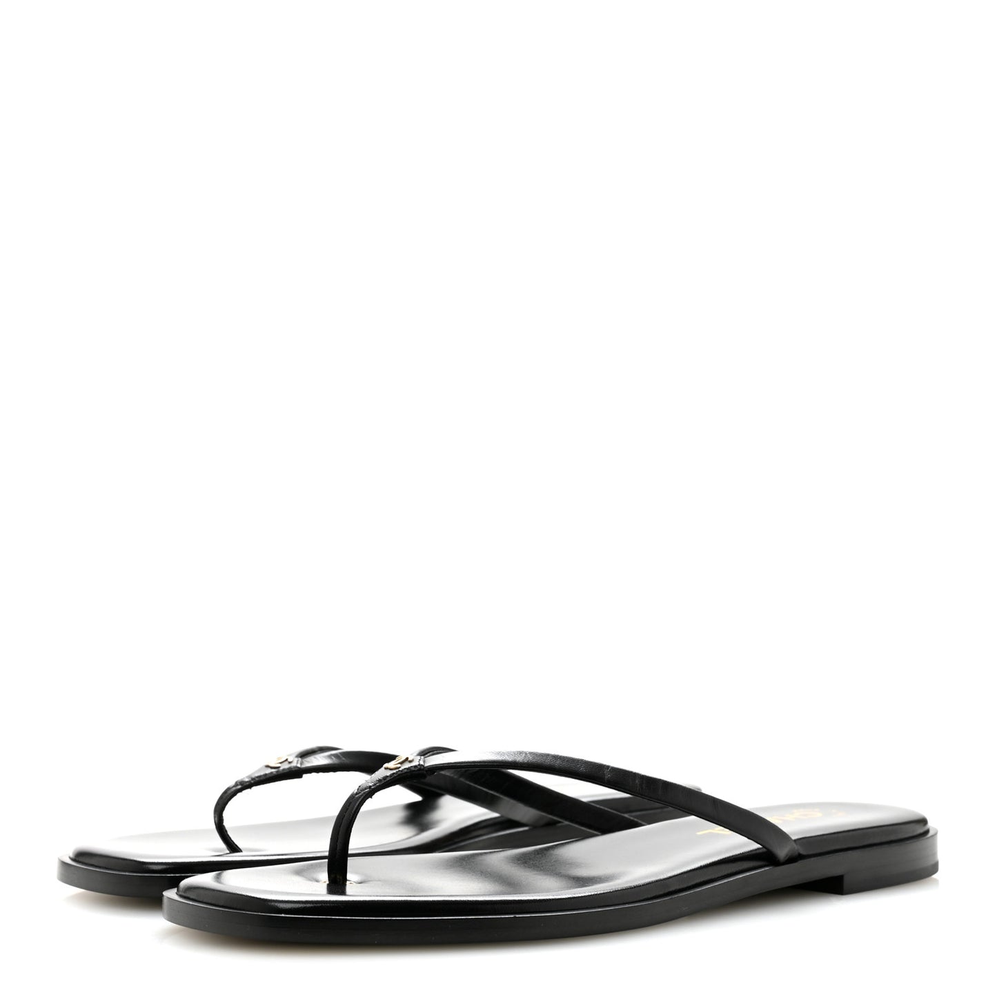 Goatskin CC Times Square Thong Sandals 41 Black