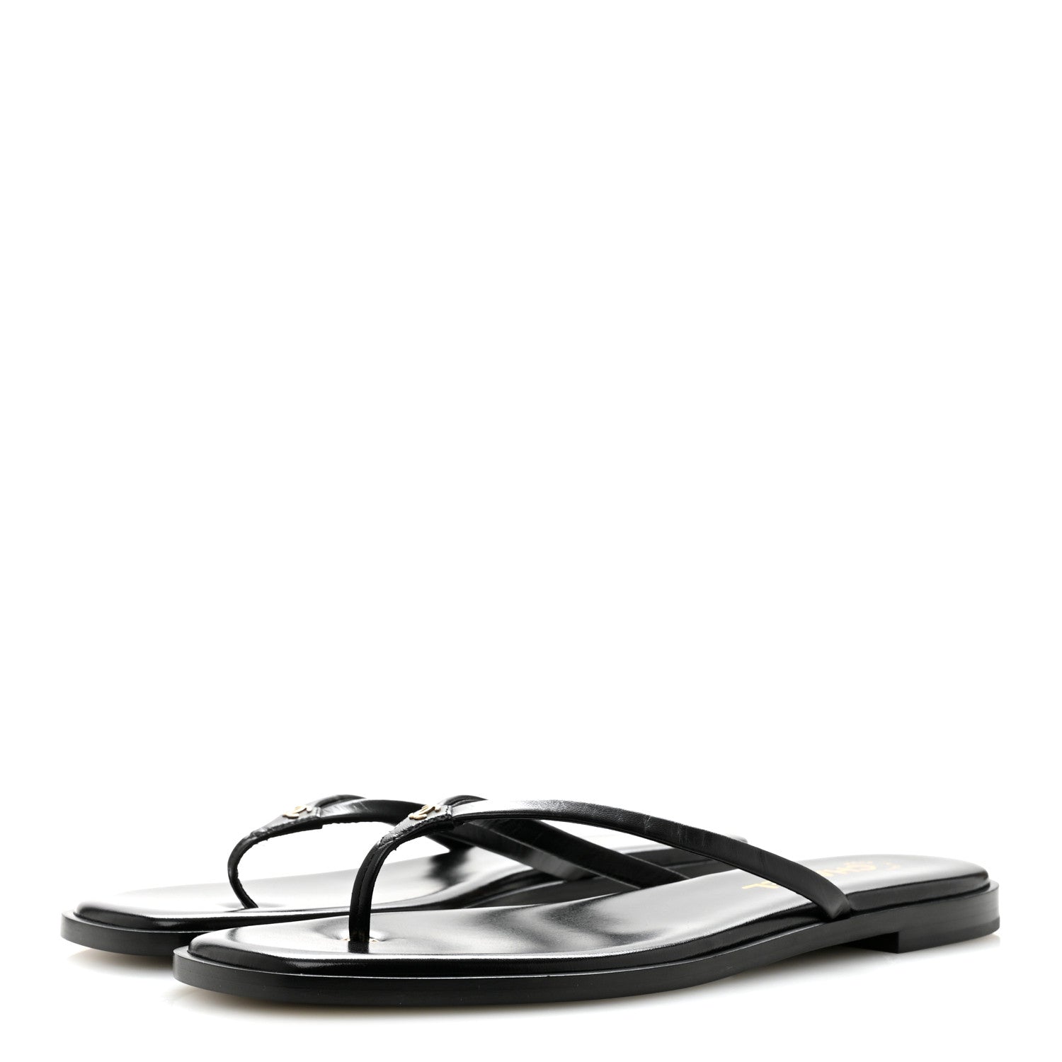 Chanel Goatskin CC Times Square Thong Sandals 41 Black 4 of 10