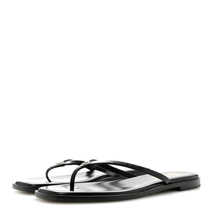 Chanel Goatskin CC Times Square Thong Sandals 41 Black 4 of 10