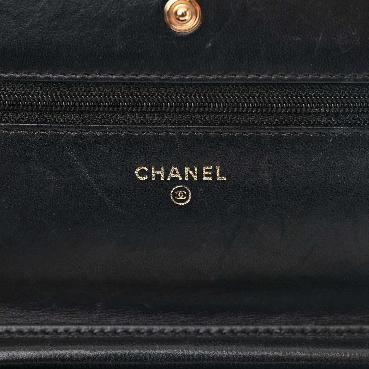 Chanel Lambskin Quilted Wallet On Chain WOC Black 6 of 19