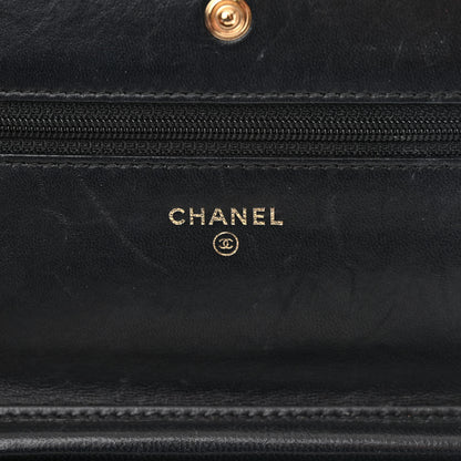 Chanel Lambskin Quilted Wallet On Chain WOC Black 6 of 19