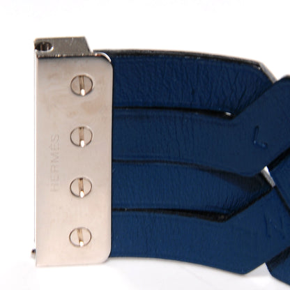 Hermes Chamonix Hippique Wide Bracelet Large Bleu Thalassa 3 of 5