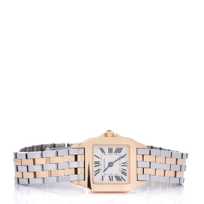 Cartier Stainless Steel 18K Yellow Gold 20mm Santos Demoiselle Quartz Watch 3 of 5