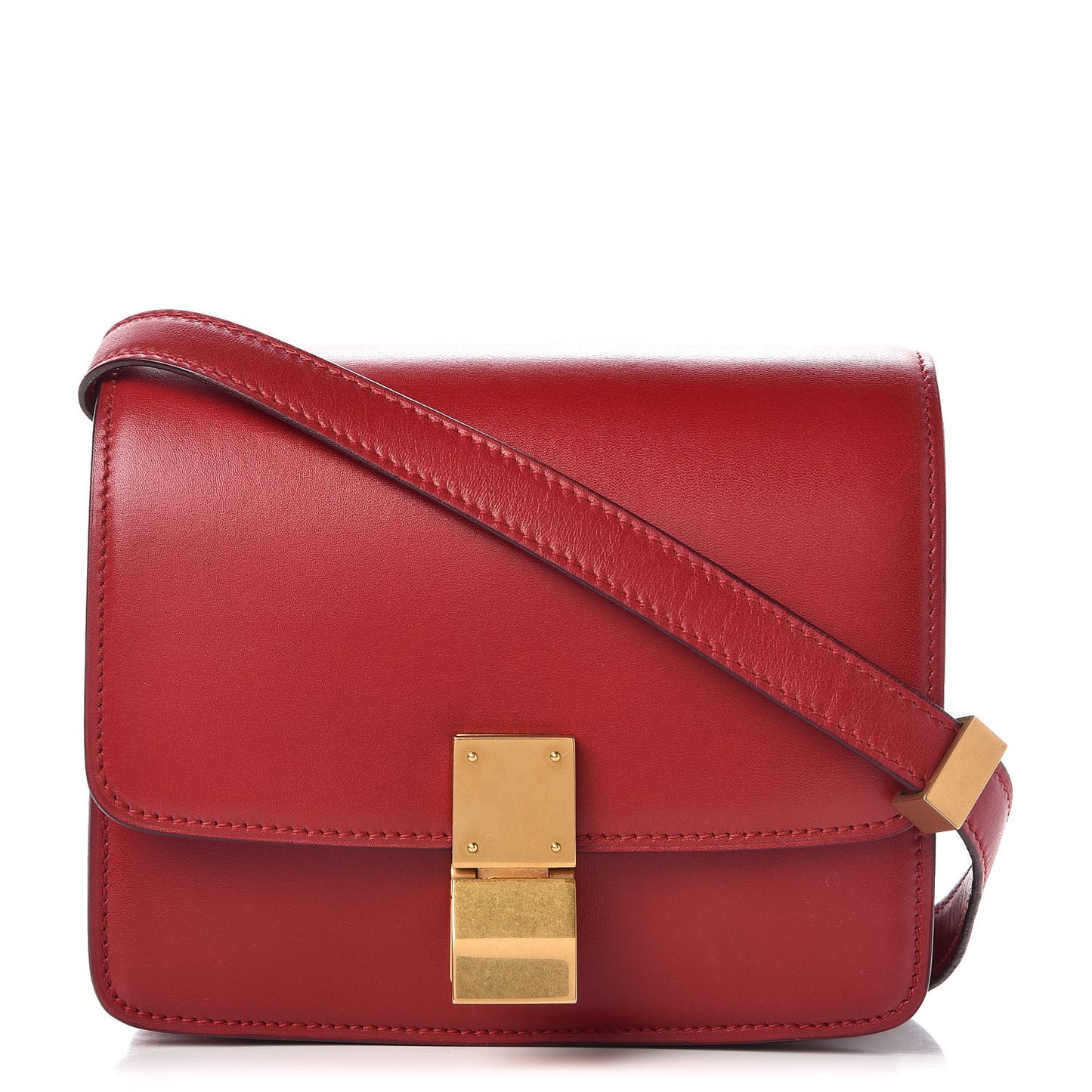 Smooth Calfskin Small Classic Box Flap Bag Red