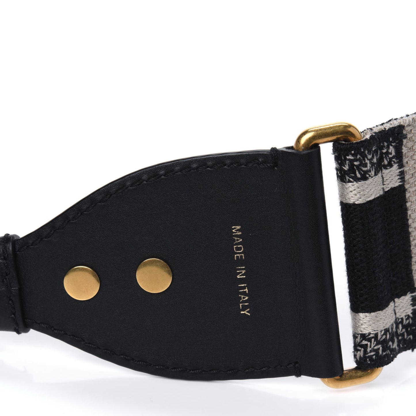 Canvas Embroidered Shoulder Strap Black