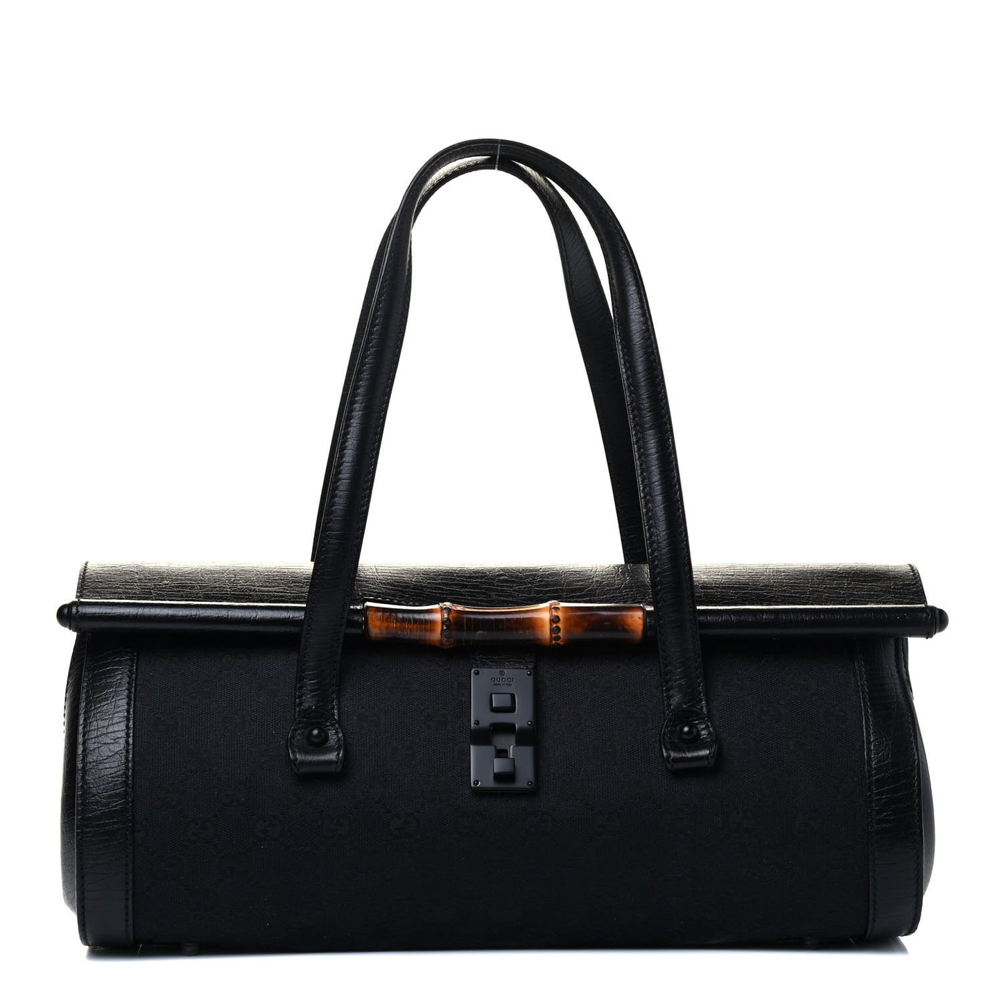 Monogram Bamboo Bullet Satchel Black