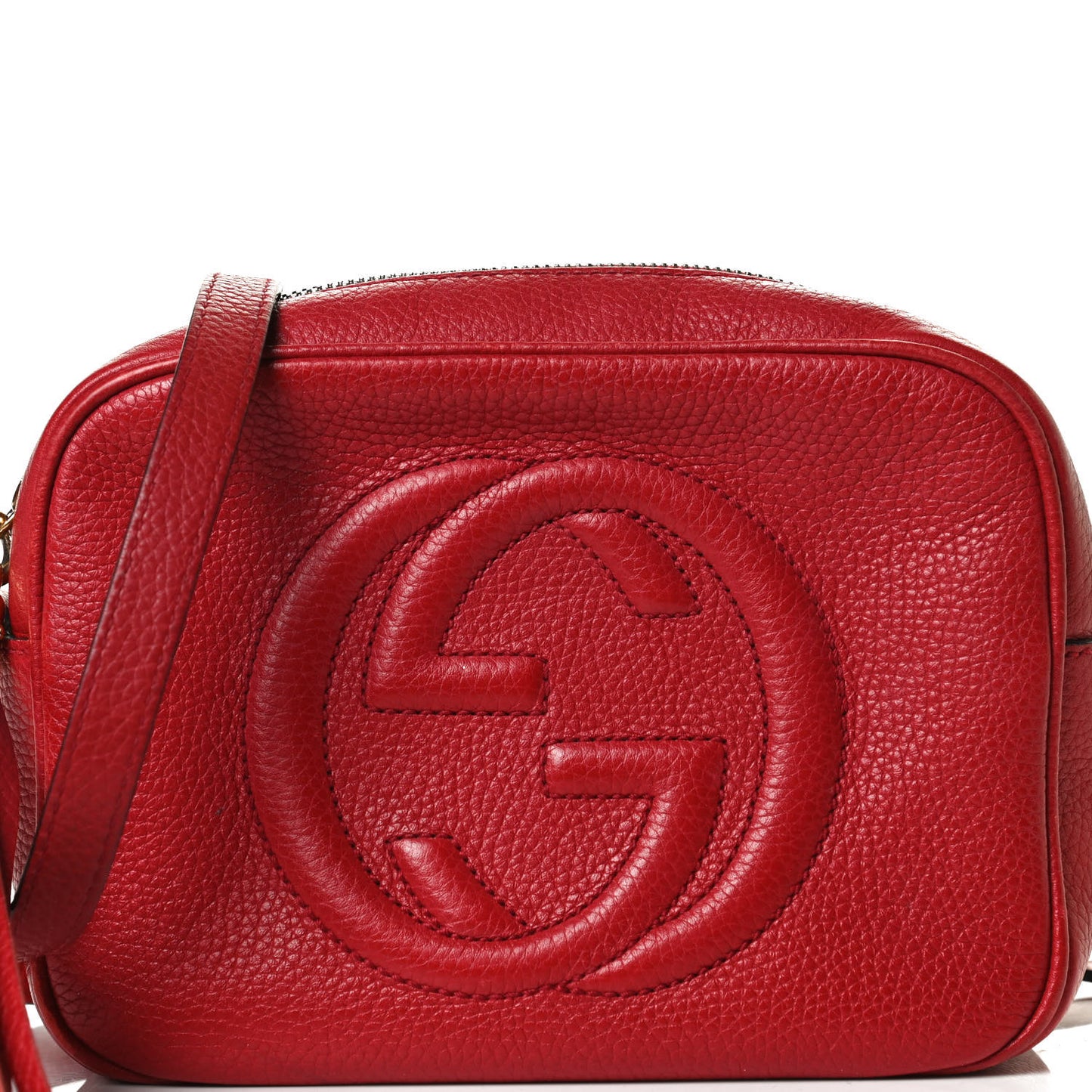 Pebbled Calfskin Small Soho Disco Bag Tabasco Red