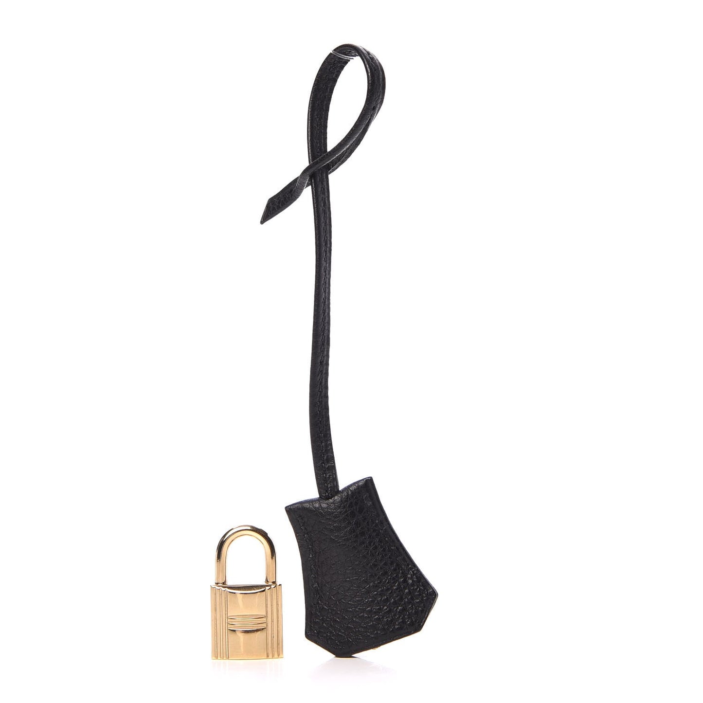 Calfskin Lock and Key Clochette Set Black
