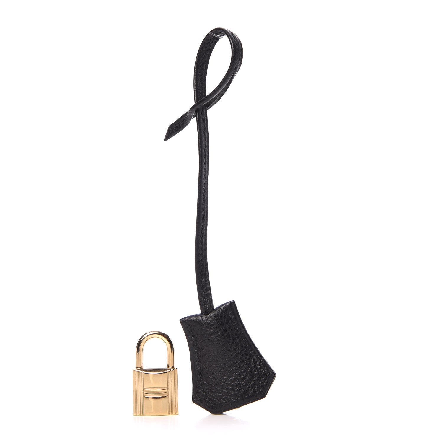 Hermes Calfskin Lock and Key Clochette Set Black 1 of 4