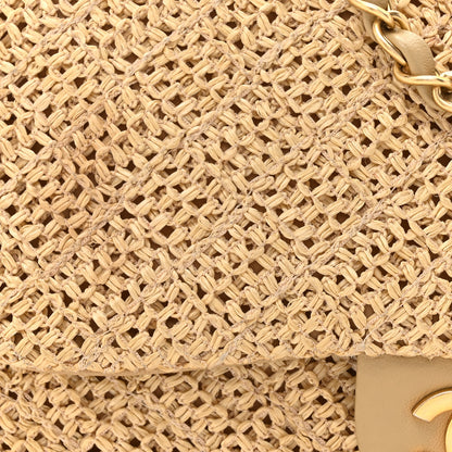 Chanel Raffia Crochet Medium Single Flap Bag Beige 8 of 13