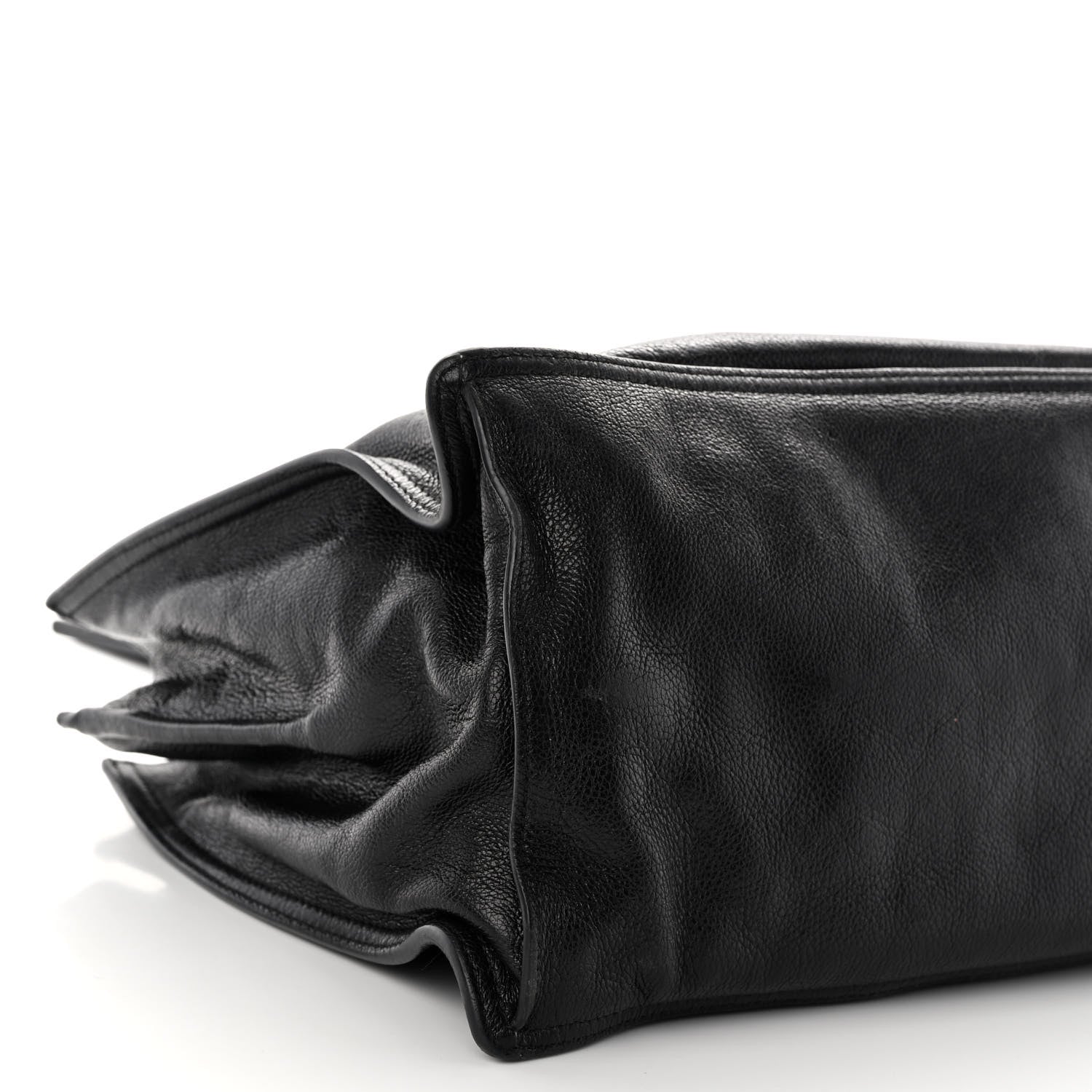 Prada Glace Calfskin Etiquette Shopping Bag Black Astrale 9 of 10